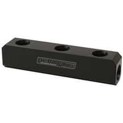 FUEL BLOCK, LOG TYPE -12ORB BLACK 2 X-12 SIDE, 2X -12 TOP