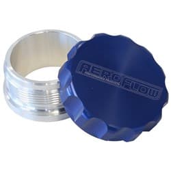 1.5" ALUM WELD BUNG AND CAP RAW WELD ON / BLUE CAP