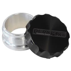 1.5" ALUM WELD BUNG AND CAP RAW WELD ON / BLACK CAP