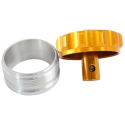 2" ALUM WELD BUNG AND CAP GOLD WITH ROLL OVER VALVE