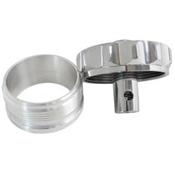 2" ALUM WELD BUNG AND CAP POLISHED WITH ROLL OVER VALVE