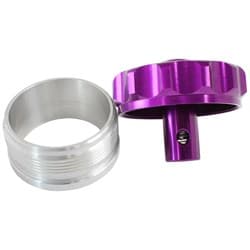 2" ALUM WELD BUNG AND CAP PURPLE WITH ROLL OVER VALVE