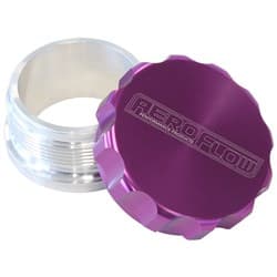 2" ALUM WELD BUNG AND CAP RAW WELD ON / PURPLE CAP