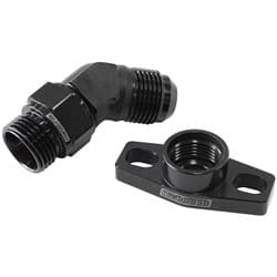 TURBO DRAIN ADAPTER -10AN 45 DEGREE 38-44MM HOLE CENTRES