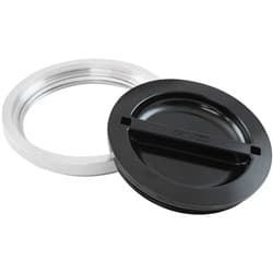 6" WELD BUNG AND BLACK CAP ALLOY ICE BOX FEMALE WELD-ON WATER Aeroflow - AF 464-96BLK