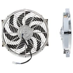 14" CURVED BLADE CHROME FAN REVERSIBLE 1350CFM