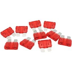 10 AMP STANDARD BLADE FUSE RED COLOUR 10 PACK