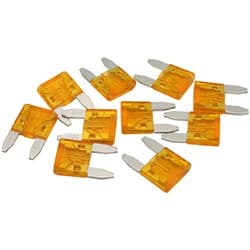 5 AMP MINI BLADE FUSE TAN BODY COLOUR 10 PACK