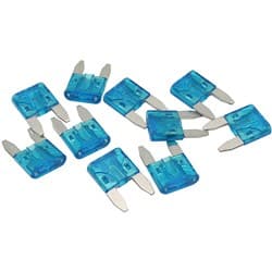 15 AMP MINI BLADE FUSE BLUE BODY COLOUR 10 PACK