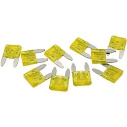 20 AMP MINI BLADE FUSE YELLOW BODY COLOUR 10 PACK
