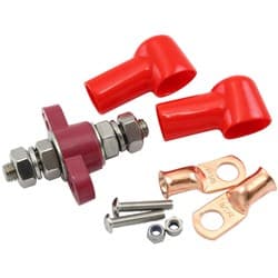 SINGLE ELECTRICAL BULKHEAD M10POST POSITIVE STUD RED TERMINA