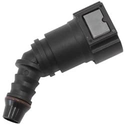 PUSH ON 3/8" EFI FITTING TO 3/8" / 9.65MM BARB 45 DEGREE
