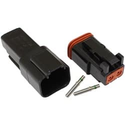 WEATHERTIGHT 2 PIN CONNECTOR KIT DEUTSCH DT STYLE BLACK