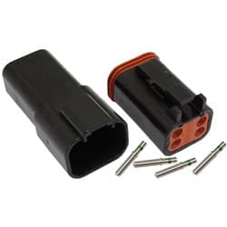 WEATHERTIGHT 4 PIN CONNECTOR KIT DEUTSCH DT STYLE BLACK