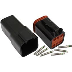 WEATHERTIGHT 6 PIN CONNECTOR KIT DEUTSCH DT STYLE BLACK