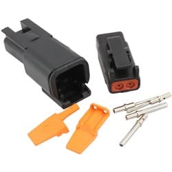 WEATHERTIGHT DTM 2 PIN BLACK CONNECTOR KIT DEUTSCH DTM STYL