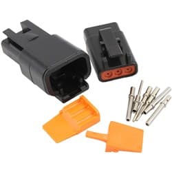 WEATHERTIGHT DTM 3 PIN BLACK CONNECTOR KIT DEUTSCH DTM STYL