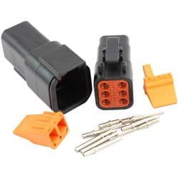 WEATHERTIGHT DTM 6 PIN BLACK CONNECTOR KIT DEUTSCH DTM STYL