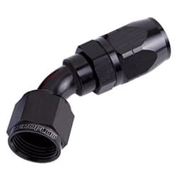 ALLOY 45 DEG HOSE END -4AN BLACK CUTTER STYLE FULL SWIVEL