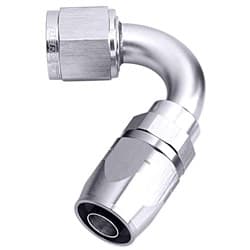 ALLOY 120 DEG HOSE END -20AN SILVER CUTTER STYLE FULL SWIVE