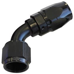 ALLOY 60 DEG HOSE END -6AN BLACK CUTTER STYLE FULL SWIVEL