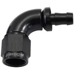 -6AN TO 5/16" BARB 90 DEG FULLFLOW PUSH LOCK BLACK