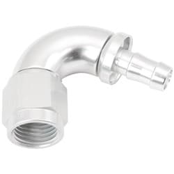 -6AN TO 5/16" BARB 120 DEGREE FULL FLOW PUSH LOCK SILVER