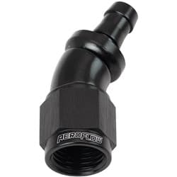 -6AN TO 5/16" BARB 30 DEG FULLFLOW PUSH LOCK BLACK