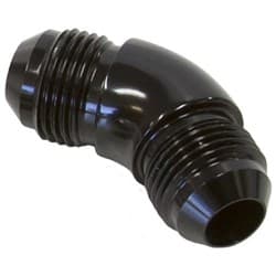 -6AN 45 DEG MALE FLARE UNION BLACK FULL FLOW NO RESTRICTION