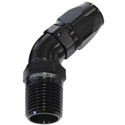 Male 1/2 NPT 45 Deg to -12 HosBLACK FULL FLOW BILLET 1 PIECE