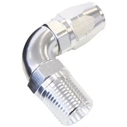 Male 1/2 NPT 90 Deg to -12HoseSILVER FULL FLOW BILLET 1PIECE