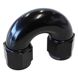 -6AN 180 DEG SWIVEL COUPLER BLACK BILLET FULL FLOW 1 PIECE