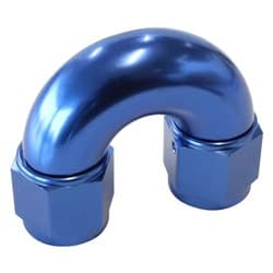 -10AN 180 DEG SWIVEL COUPLER BLUE BILLET FULL FLOW 1 PIECE
