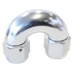 -12AN 180 DEG SWIVEL COUPLER SILVE BILLET FULL FLOW 1 PIECE