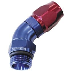MALE HOSE END -4ORB to -6 HOSEFULL FLOW BILLET 45 DEG