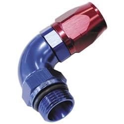 MALE HOSE END -16ORB to-16HOSEFULL FLOW BILLET 90 DEG BLUE