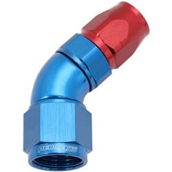 STEPPED 45 DEG HOSEEND -6 HOSETO -8AN REDUCER HOSE END BLUE