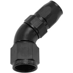 STEPPED 45 DEG HOSEEND -6 HOSETO -8AN REDUCER HOSE END BLACK