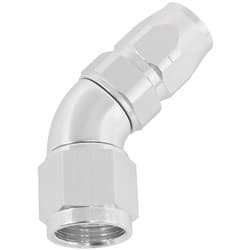 STEPPED 45 DEG HOSEEND -6 HOSETO -8AN REDUCER HOSE END SILVE