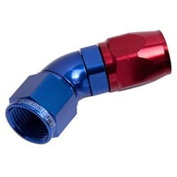 ALLOY 45 DEG HOSE END -6AN BLUE CUTTER STYLE FULL FLOW