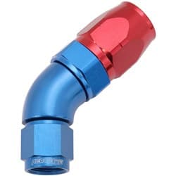 STEPPED 45 DEG HOSEEND -8 HOSETO -6AN EXPANDER HOSE END BLUE