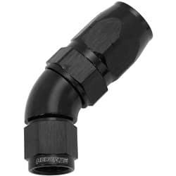 STEPPED 45 DEG HOSEEND -8 HOSETO -6AN EXPANDER HOSE END BLAC