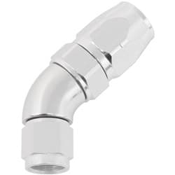 STEPPED 45 DEG HOSEEND -8 HOSETO -6AN EXPANDER HOSE END SILV