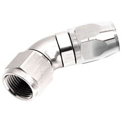 ALLOY 45 DEG HOSE END -12AN SILVER CUTTER STYLE FULL FLOW