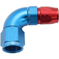 STEPPED 90 DEG HOSEEND -6 HOSETO -8AN REDUCER HOSE END BLUE