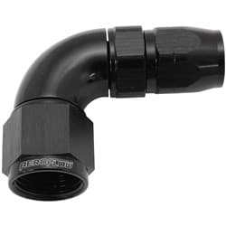 STEPPED 90 DEG HOSEEND -6 HOSETO -8AN REDUCER HOSE END BLACK