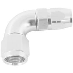 STEPPED 90 DEG HOSEEND -6 HOSETO -8AN REDUCER HOSE END SILVE