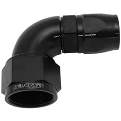 STEPPED 90 DEG FEMALE -16 AN TO -12AN REDUCER HOSE END BLAC