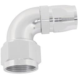 STEPPED 90 DEG FEMALE -16 AN TO -12AN REDUCER HOSE END SILV
