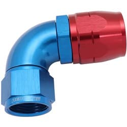 STEPPED 90 DEG FEMALE -12 HOSETO -16AN EXPANDER HOSE END BLU